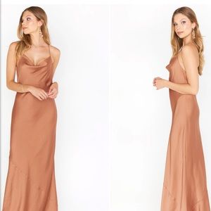 Show Me Your Mumu Tuscany Maxi Slip Dress- Copper Luxe Satin